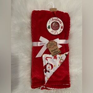 🆕 Baby Essentials Christmas Plush Baby Blanket & Photo Ornament Picture Frame